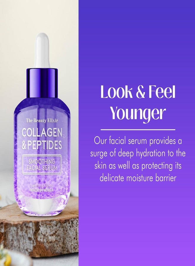 The Beauty Elixir Collagen & Peptides Serum For Face - Dermatologist Tested, Anti-Aging, Hydrating & Repairing Treatment for Fine Lines & Wrinkles - Clean Beauty, Cruelty-Free Korean Skincare - 1.69oz - Image 2
